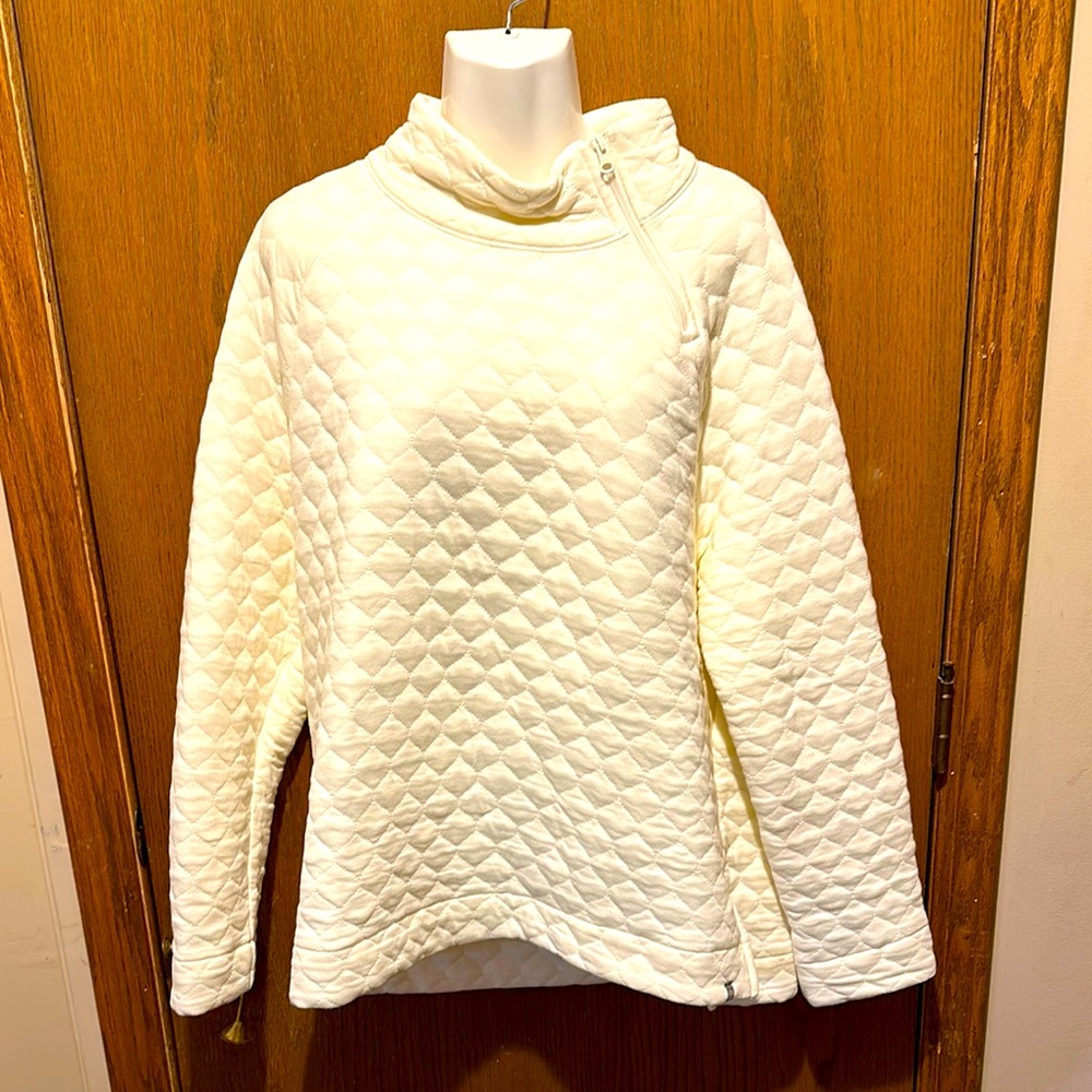 Talbots Cream Turtleneck Sweater with Quilted Texture xl